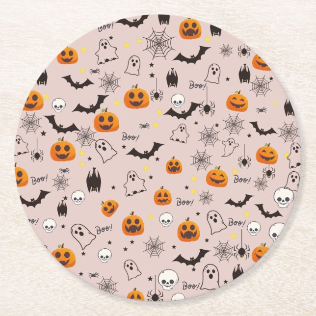 Dessous De Verre Rond Halloween Boo Ghost Cute (Devant)