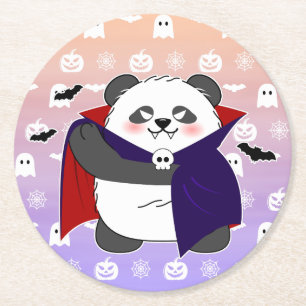 Dessous De Verre Rond Halloween Cute Baby Panda Dracula Vampire