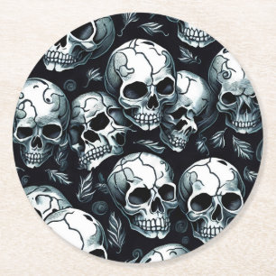 Dessous De Verre Rond Halloween Motif crâne thème Halloween