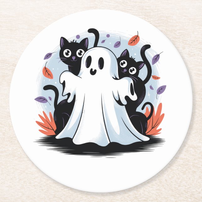 Dessous De Verre Rond Halloween Night Prowl (Devant)