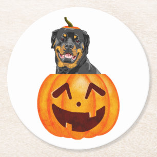 Dessous De Verre Rond Halloween Rottweiler