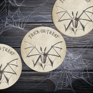 Dessous De Verre Rond Halloween squelettique vintage