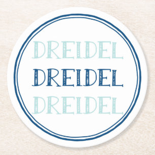 Dessous De Verre Rond Hanoukka Dreidel Moderne