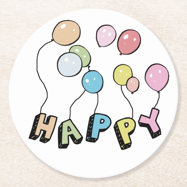 Dessous De Verre Rond Happy (Devant)