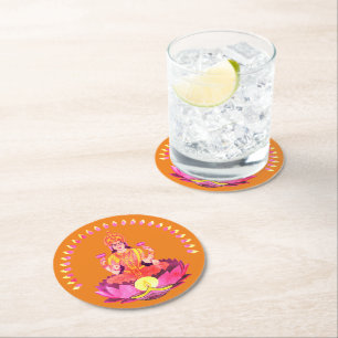 Dessous De Verre Rond Happy Diwali - Deepalavi Lakshmi Goddess 1