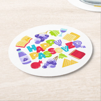 Dessous De Verre Rond Happy Passover Paper Coaster