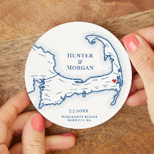 Dessous De Verre Rond Harwich MA Wequassett Resort Cape Cod Mariage
