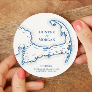 Dessous De Verre Rond Harwich Port MA Wychmere Beach Club Mariage