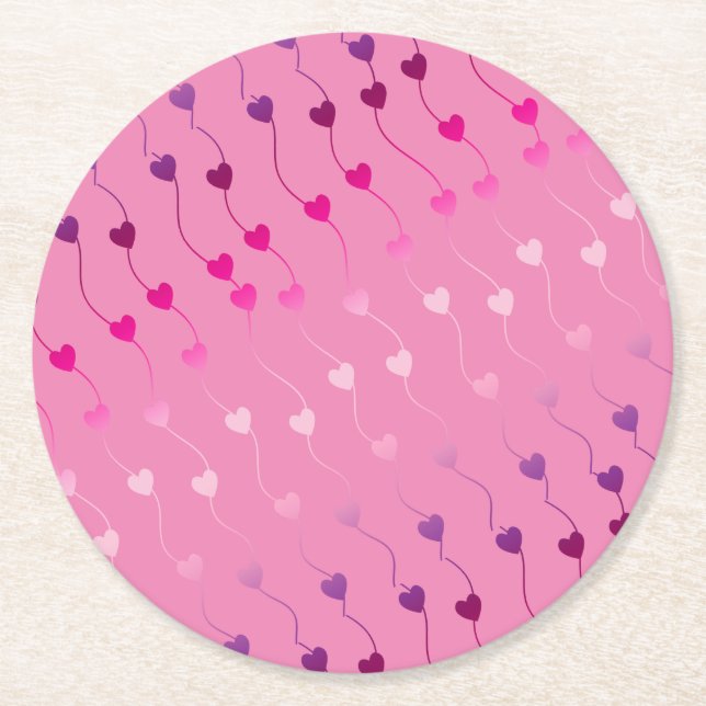 Dessous De Verre Rond Heart on a String Pattern (Devant)