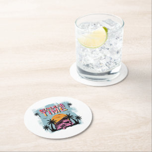 Dessous De Verre Rond Heure d'été