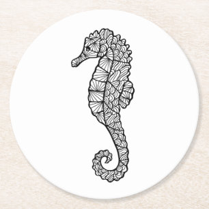 Dessous De Verre Rond Hippocampe inspiré