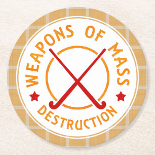 Dessous De Verre Rond Hockey sur gazon sur les armes de destruction mass