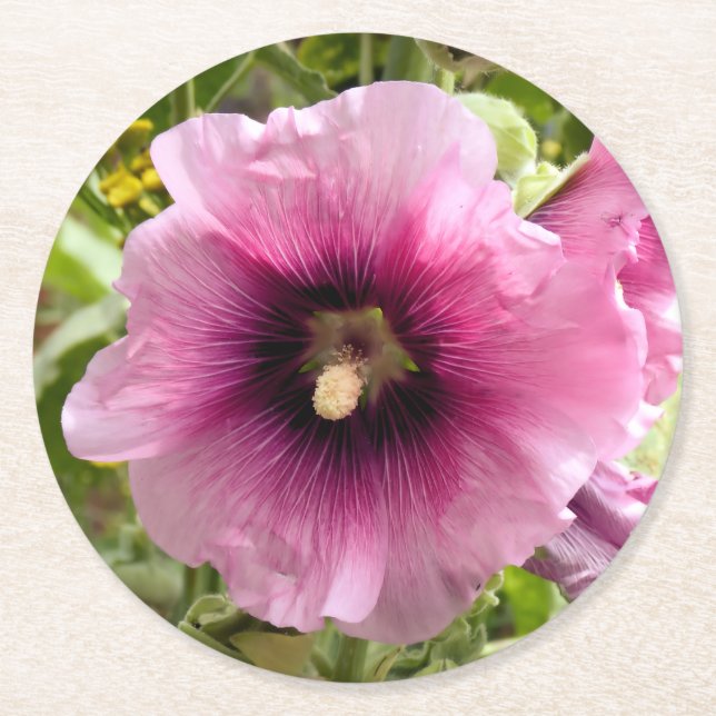 DESSOUS DE VERRE ROND HOLLYHOCKS (Devant)