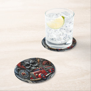 Dessous De Verre Rond Hommage audacieux à l'esprit des pompiers