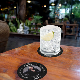Dessous De Verre Rond Homme mythe légende photo noir blanc fête