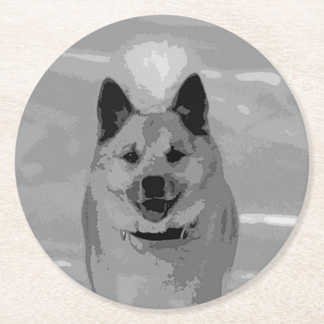 Dessous De Verre Rond IcelandicSheepdog20151203 (Devant)