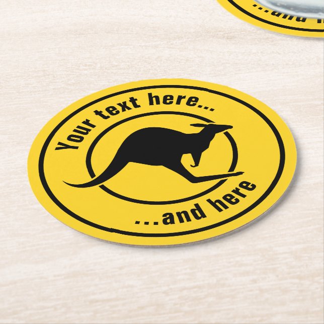 Dessous De Verre Rond Icône Kangaroo (Incliné)