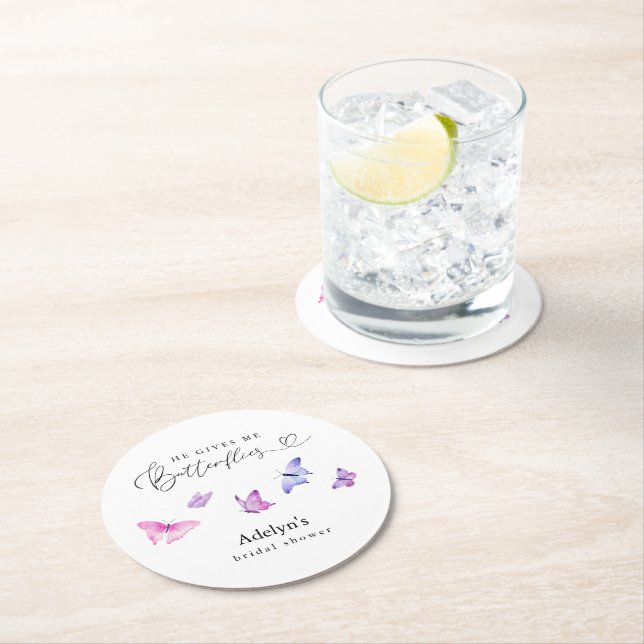 Dessous De Verre Rond Il Me Donne Des Papillons (En situation)