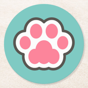Dessous De Verre Rond Illustration Cute Kitty