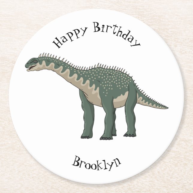 Dessous De Verre Rond Illustration de Barapasaurus (Devant)