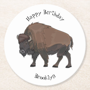 Dessous De Verre Rond Illustration de bison