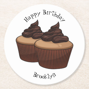 Dessous De Verre Rond Illustration de Cupcake