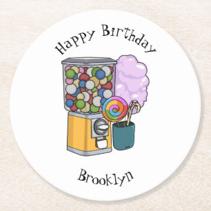 Dessous De Verre Rond Illustration de dessin de bonbon