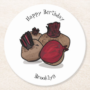 Dessous De Verre Rond Illustration de dessin sur la betterave