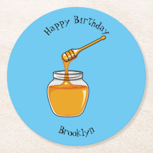 Dessous De Verre Rond Illustration de dessin sur le miel