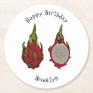 Dessous De Verre Rond Illustration de dragon fruit