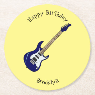 Dessous De Verre Rond Illustration de guitare électrique