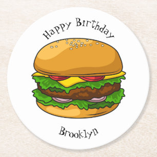 Dessous De Verre Rond Illustration de Hamburger