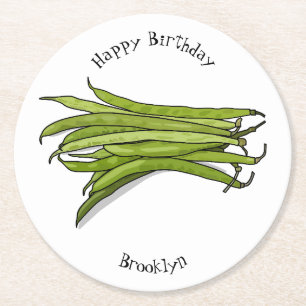 Dessous De Verre Rond Illustration de haricots verts