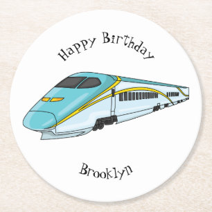 Dessous De Verre Rond Illustration de la bande dessinée d'un train à bal
