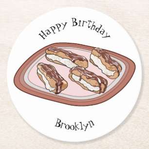 Dessous De Verre Rond Illustration de l'éclair de chocolat