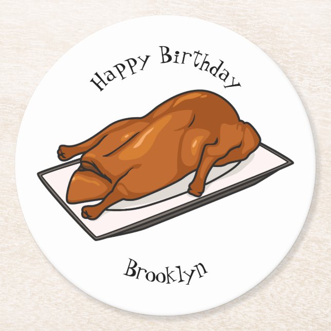 Dessous De Verre Rond Illustration de Peking duck (Devant)