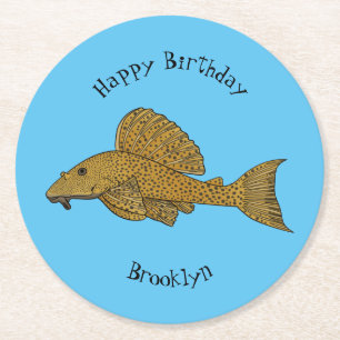 Dessous De Verre Rond Illustration de poisson Pleco