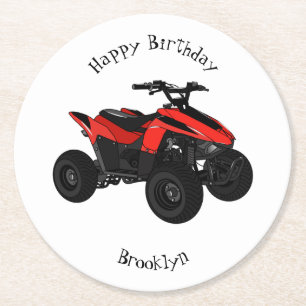 Dessous De Verre Rond Illustration de Quad bike atv