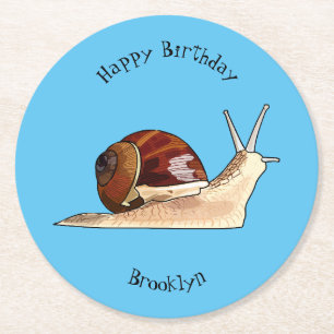 Dessous De Verre Rond Illustration d'escargot