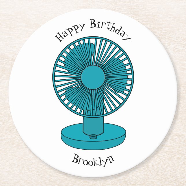 Dessous De Verre Rond Illustration du ventilateur (Devant)