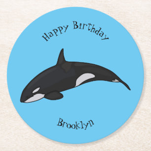 Dessous De Verre Rond Illustration d'une baleine tueuse