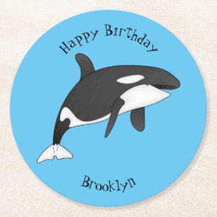 Dessous De Verre Rond Illustration d'une baleine tueuse