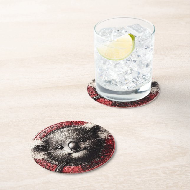 Dessous De Verre Rond Illustration vibrante de l'ours Koala (En situation)
