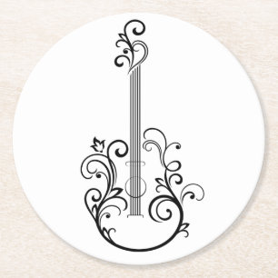 Dessous De Verre Rond Impression guitare