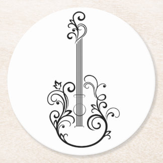 Dessous De Verre Rond Impression guitare