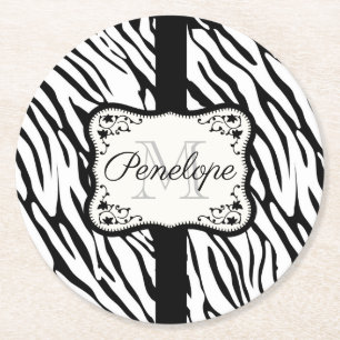 Dessous De Verre Rond Impression Zebra