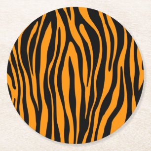 Dessous De Verre Rond Imprimé zèbre orange de Princeton