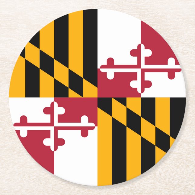 Dessous De Verre Rond Indicateur de l'état du Maryland (Devant)