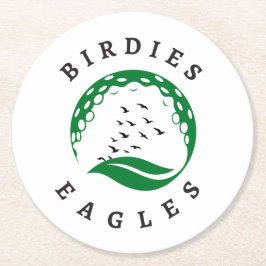 Dessous De Verre Rond Infusion de golf | Oiseaux | Logo d'aigle