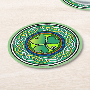 Dessous De Verre Rond Irish shamrock